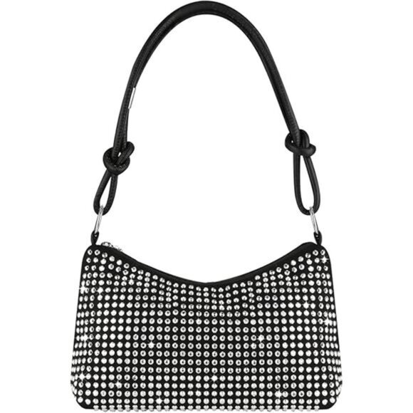 Sparkly Rhinestone Clutch Purse Bling Evening Shoulder Crossbody Bag for Party - Picture 7 of 7